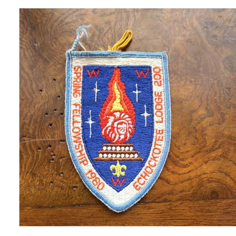 Echockotee Lodge 200 Boy Scouts Order of the Arrow Patch Spring Fellowship 1980